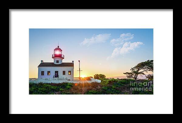 California Framed Print featuring the photograph The Old Point Loma Lighthouse at Sunset by David Levin