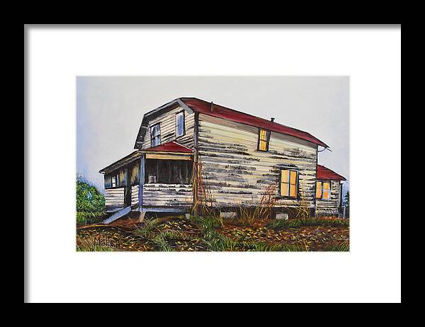 Manigotagan Framed Print featuring the painting The Old Quesnel Homestead by Marilyn McNish
