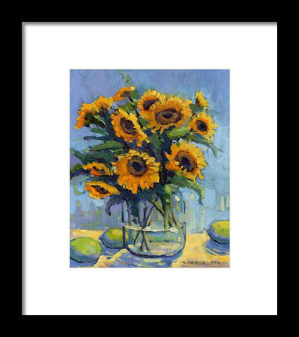 Sunflower Framed Print featuring the painting The Optimists by Konnie Kim