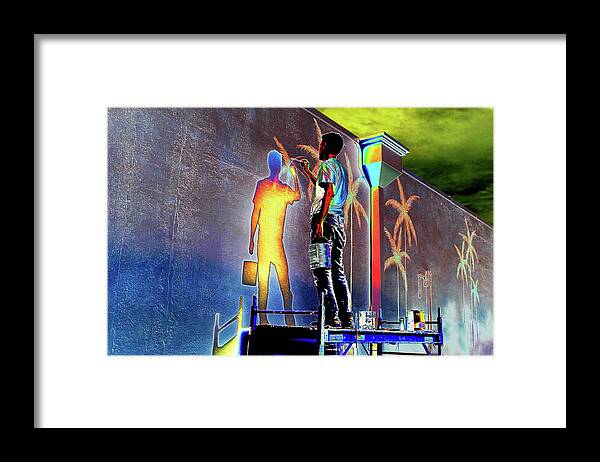 Paint Framed Print featuring the digital art The Painter by Larry Beat