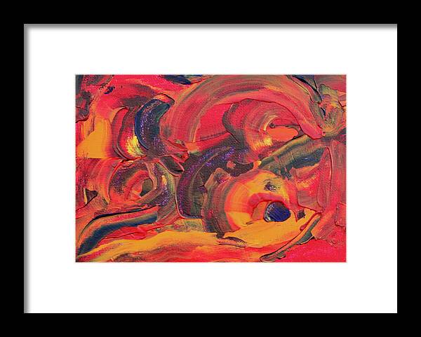 Red And Orange Framed Print featuring the painting The Path 1 by Teresa Moerer