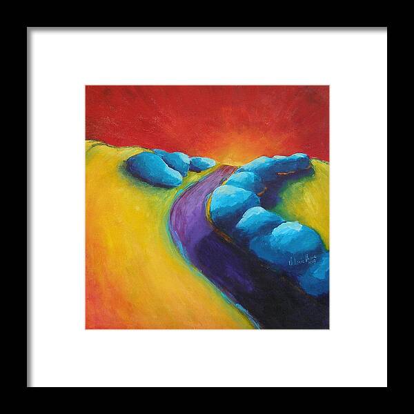 Abstract Framed Print featuring the painting The Path by Valerie Greene
