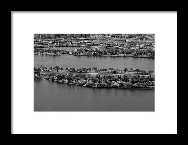 Washington Framed Print featuring the photograph The Pentagon Aerial BW by Susan Candelario