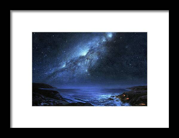 Milky Way Framed Print featuring the painting The People of Pinnacle Point by Lucy West