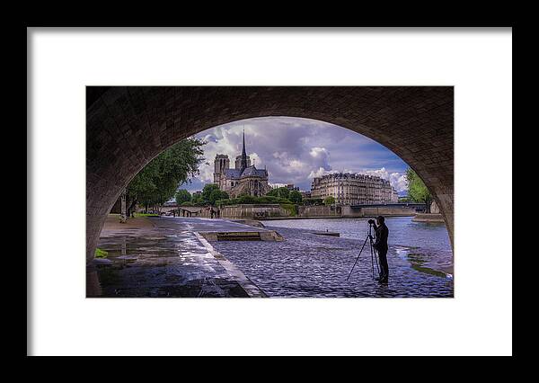 Hotel De Ville Framed Print featuring the photograph The Photographer in Notre Dame by Serge Ramelli