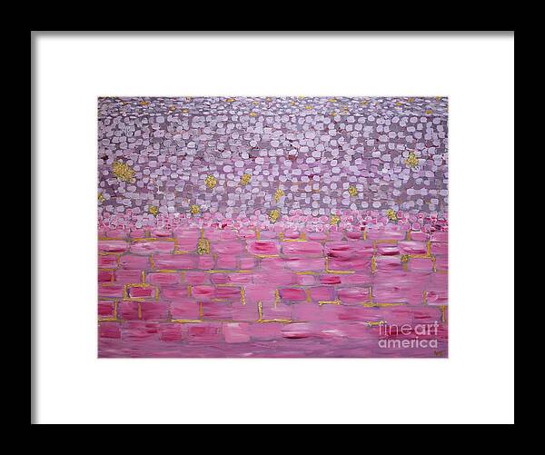  Framed Print featuring the painting The Pink Stones by Henya Gutnick