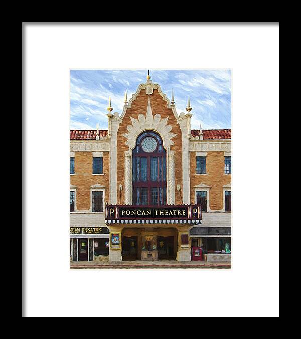 Poncan Theatre Framed Print featuring the mixed media The Poncan Theatre Impressionistic Style by Ann Powell