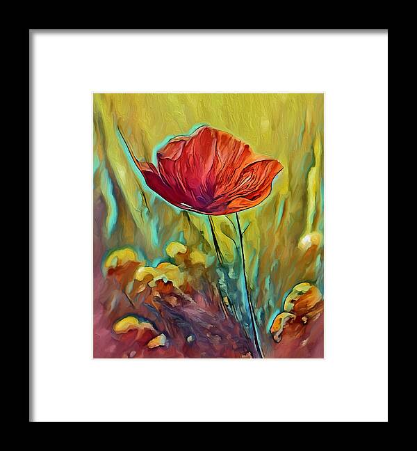 Poppy Framed Print featuring the mixed media The Poppy Song by Ann Leech