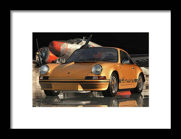 Porsche Framed Print featuring the digital art The Porsche 911 Is Considered A Classic by Jan Keteleer