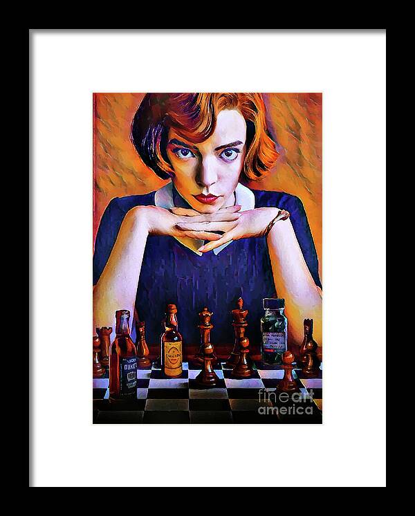 The Queen's Gambit Framed Print featuring the digital art The Queen's Gambit - 1 by Bo Kev