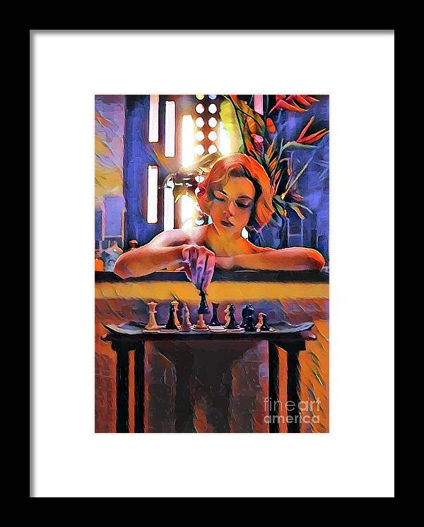 The Queen's Gambit Framed Print featuring the digital art The Queen's Gambit - 7 by Bo Kev