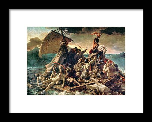 The Raft Of The Medusa Framed Print featuring the painting The Raft of the Medusa by Theodore Gericault 1819 by Theodore gericault