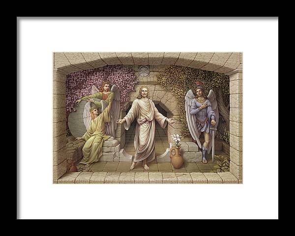 Christian Art Framed Print featuring the painting The Resurrection by Kurt Wenner