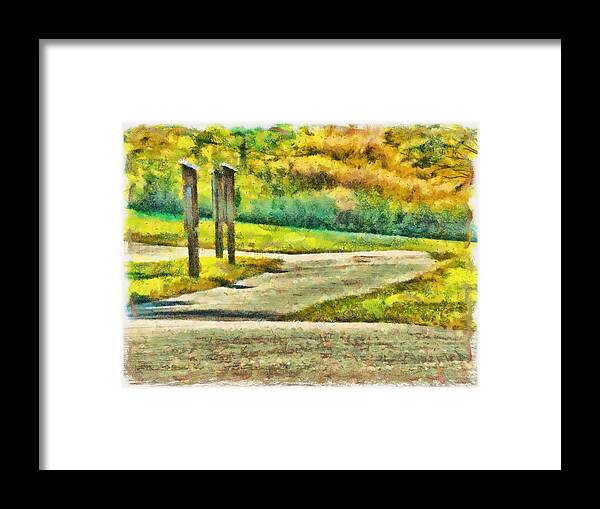 Road Framed Print featuring the mixed media The Road by Christopher Reed
