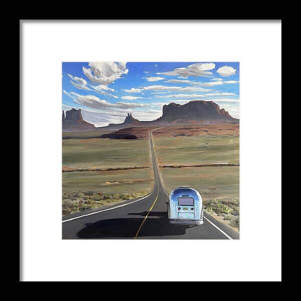 Monument Valley Framed Print featuring the painting The Road to Monument Valley by Elizabeth Jose