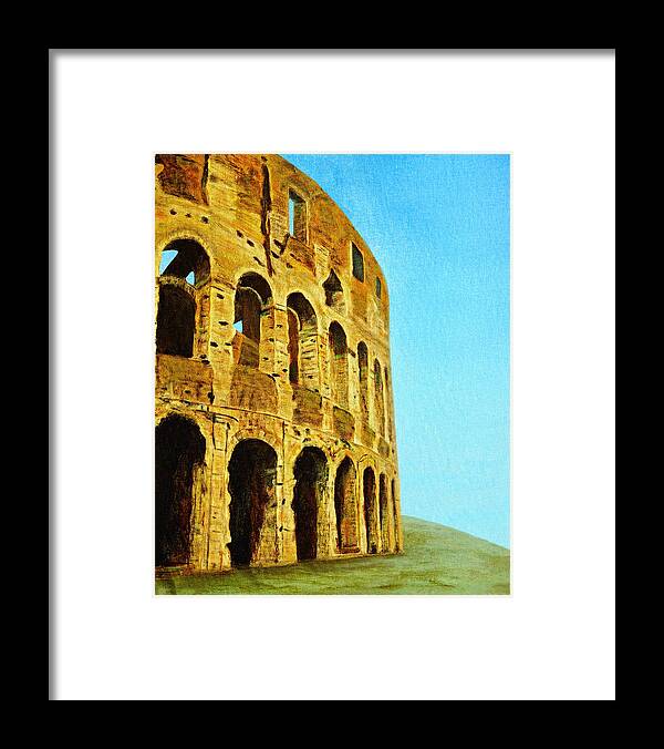 Colosseo Framed Print featuring the painting The Roman Colosseum by Donna Proctor