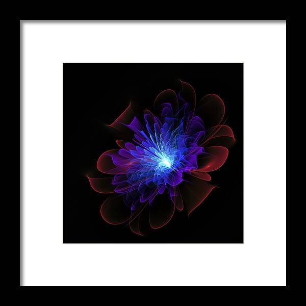 1. Fractal Framed Print featuring the digital art The Rose #5 by Mary Ann Benoit