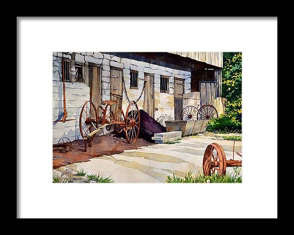 Landscape Framed Print featuring the painting The Rust Collector by Mick Williams