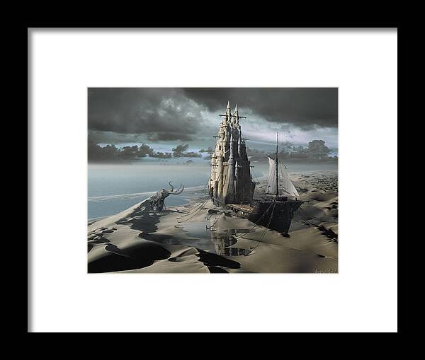 Sandcastle View Horizon Cold Sand Castle Building Us Religious Medieval Castles Framed Print featuring the digital art The Sand Castle by George Grie