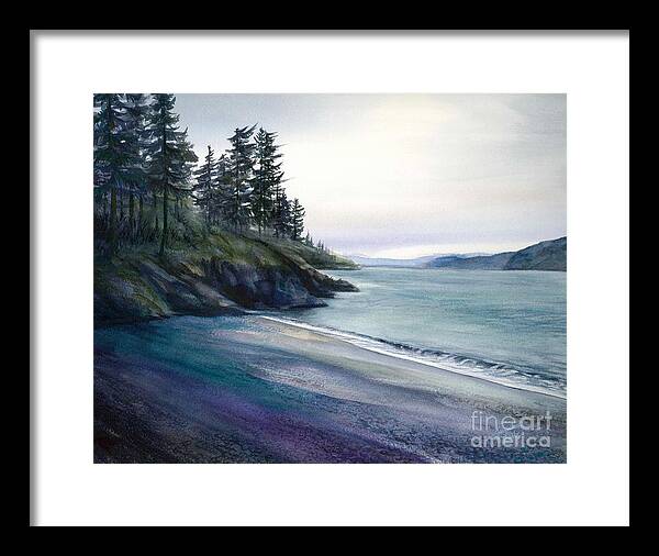 Beach Framed Print featuring the painting The Secret Beach by Jacqueline Tribble