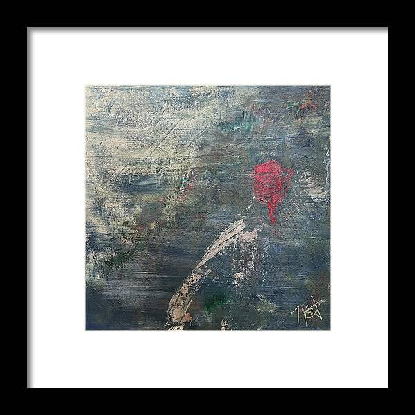 Abstract Framed Print featuring the painting The Secret by Tes Scholtz