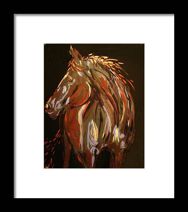Horse Framed Print featuring the painting The Sentenial by Marilyn Quigley
