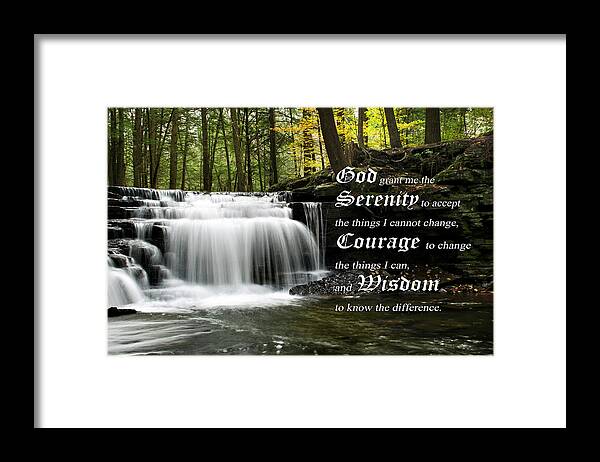 The Serenity Prayer Framed Print featuring the photograph The Serenity Prayer by Christina Rollo