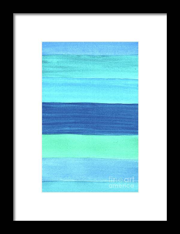 Abstract Ocean Framed Print featuring the painting The Seven Seas by Donna Mibus