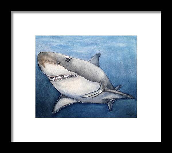 Tiger Sharks Framed Print featuring the painting The Shark by Kelly Mills