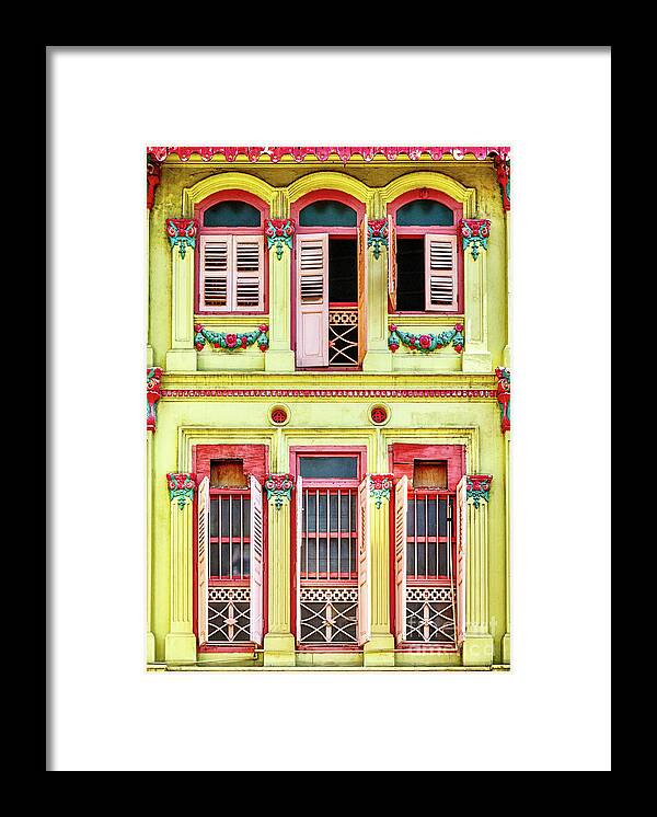 Singapore Framed Print featuring the photograph The Singapore Shophouse 13 by John Seaton Callahan