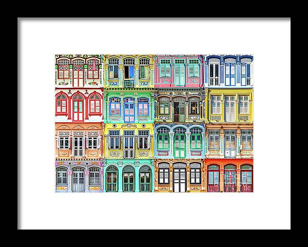 Singapore Framed Print featuring the photograph The Singapore Shophouse 8 by John Seaton Callahan
