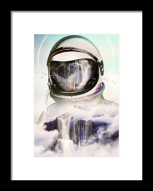 Astronaut Framed Print featuring the digital art The Spectator by Nicebleed