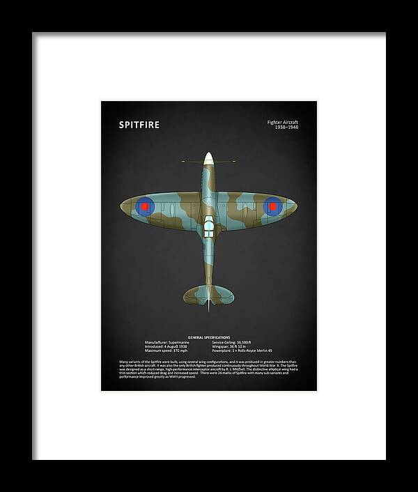 Supermarine Spitfire Framed Print featuring the photograph The Spitfire by Mark Rogan