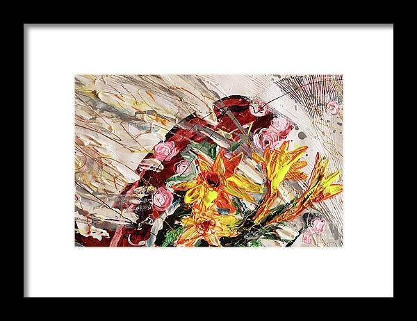 Art Of Israel Framed Print featuring the painting The Splash Of Life #31. Fragment 2 by Elena Kotliarker
