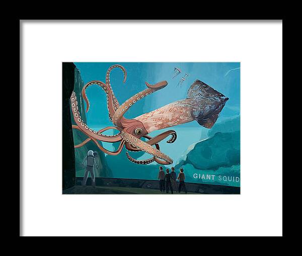 Astronaut Framed Print featuring the painting The Squid by Scott Listfield