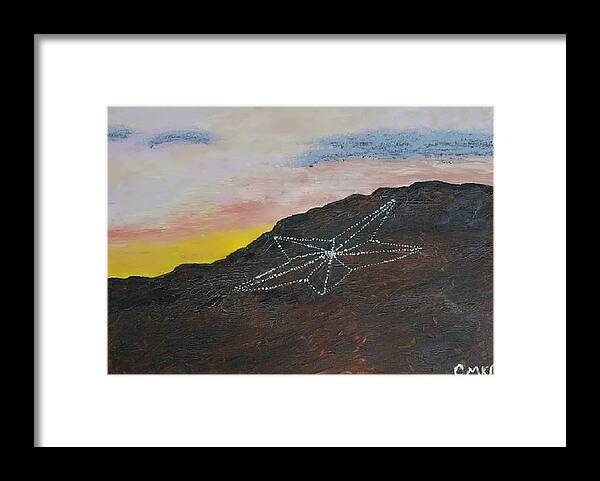 Landscape Framed Print featuring the painting The Star on the Mountain by Christina Knight