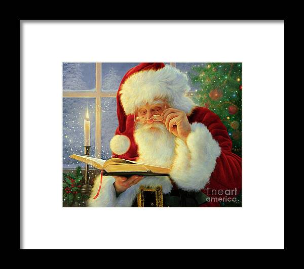 Santa Framed Print featuring the painting The Story of Christmas by Greg Olsen