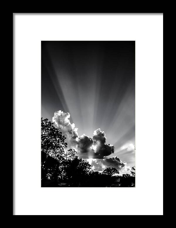 Sunset Framed Print featuring the photograph The Sun Sets in Black and White by W Craig Photography
