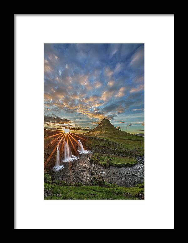 Sunset Framed Print featuring the photograph The Sun Sets on Kirkjufell by Roman Kurywczak