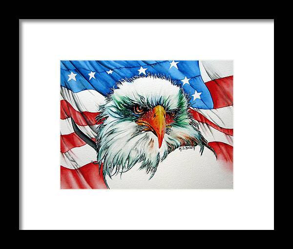 Bald Eagle Framed Print featuring the painting The Symbol by Maria Barry