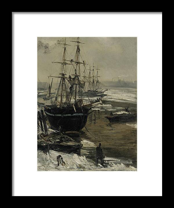 Thamas Framed Print featuring the painting The Thames in Ice by James A Whistler