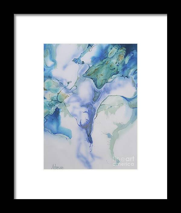 Blue Framed Print featuring the painting The Thaw Begins by Donna Acheson-Juillet