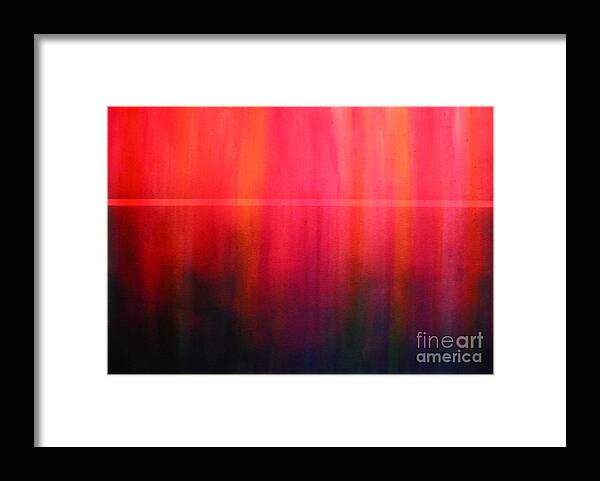 Abstract Framed Print featuring the painting The Thin Red Line by Albert Puskaric