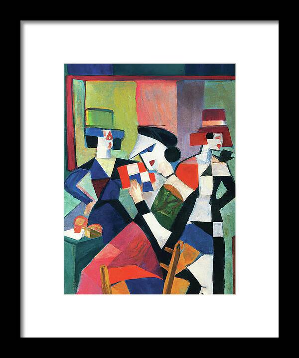 Cubism Framed Print featuring the painting The Three Women by Richard Day