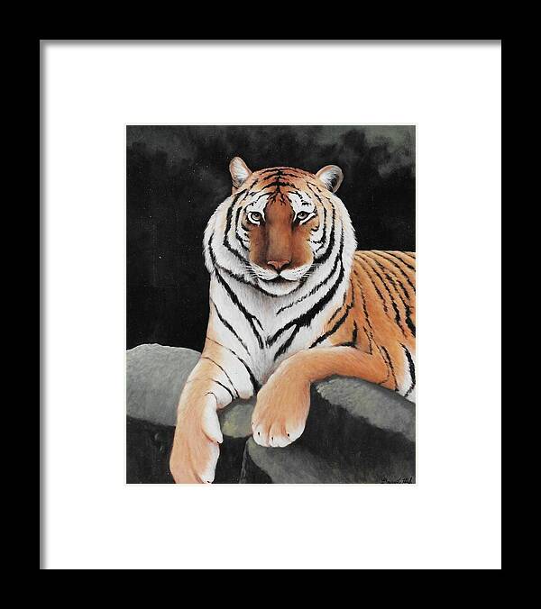 Tiger Framed Print featuring the painting The Tiger King by Gerry High