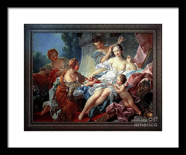 Venus Framed Print featuring the painting The Toilet of Venus by Francois Boucher Old Masters Xzendor7 Art Reproductions by Rolando Burbon