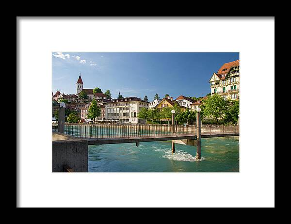 Thun Framed Print featuring the photograph The town of Thun, Switzerland by Matthew DeGrushe
