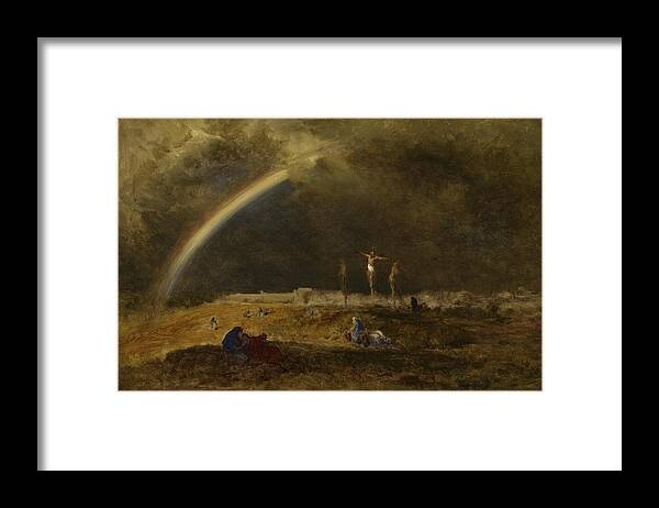  Framed Print featuring the drawing The Triumph at Calvary by George Inness