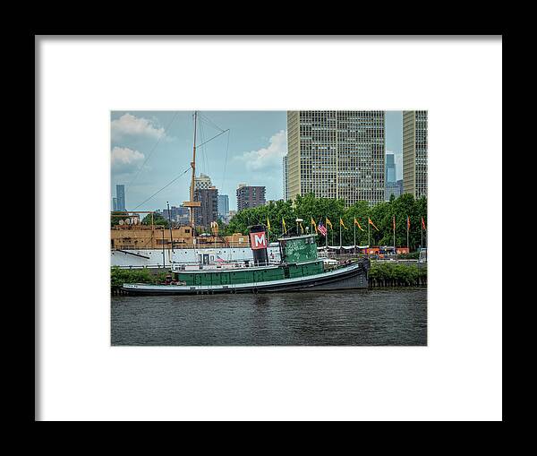 Philadelphia Framed Print featuring the photograph The Tugboat Jupiter at Penns Landing by Kristia Adams