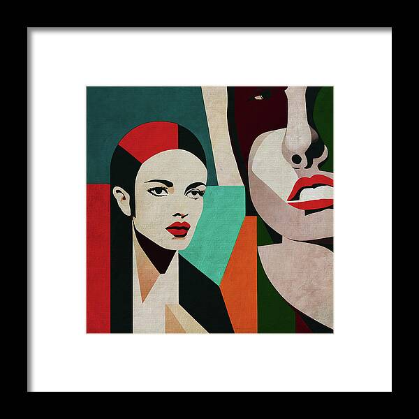 Women Framed Print featuring the digital art The twin sisters by Jan Keteleer